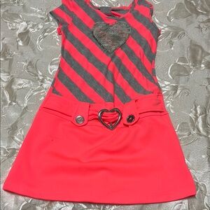 Piper Red and Gray Sleeveless A-Line Dress